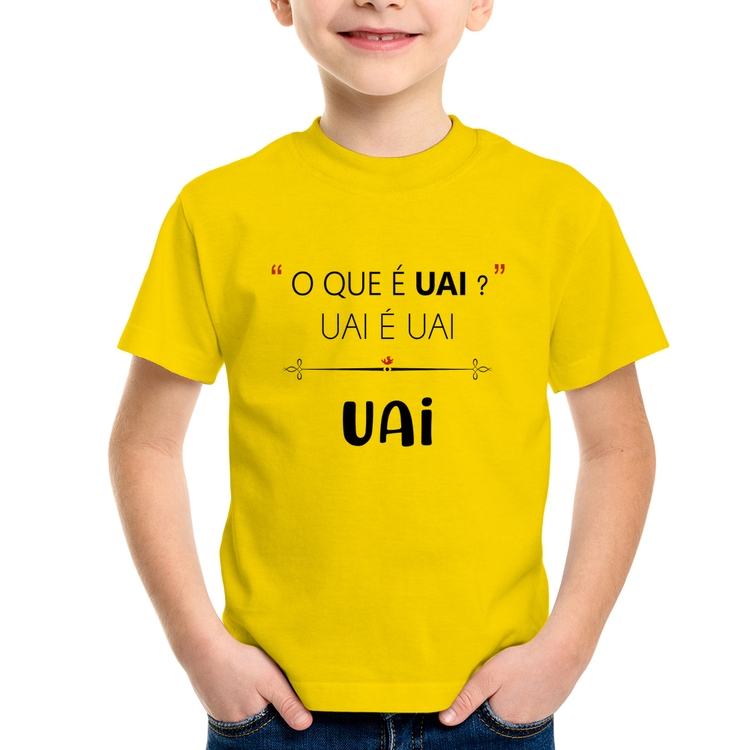 Camiseta Infantil Uai é uai, uai - Amarela
