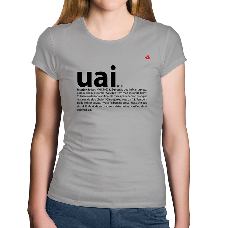 Baby Look Algodão Uai - Significado - Cinza