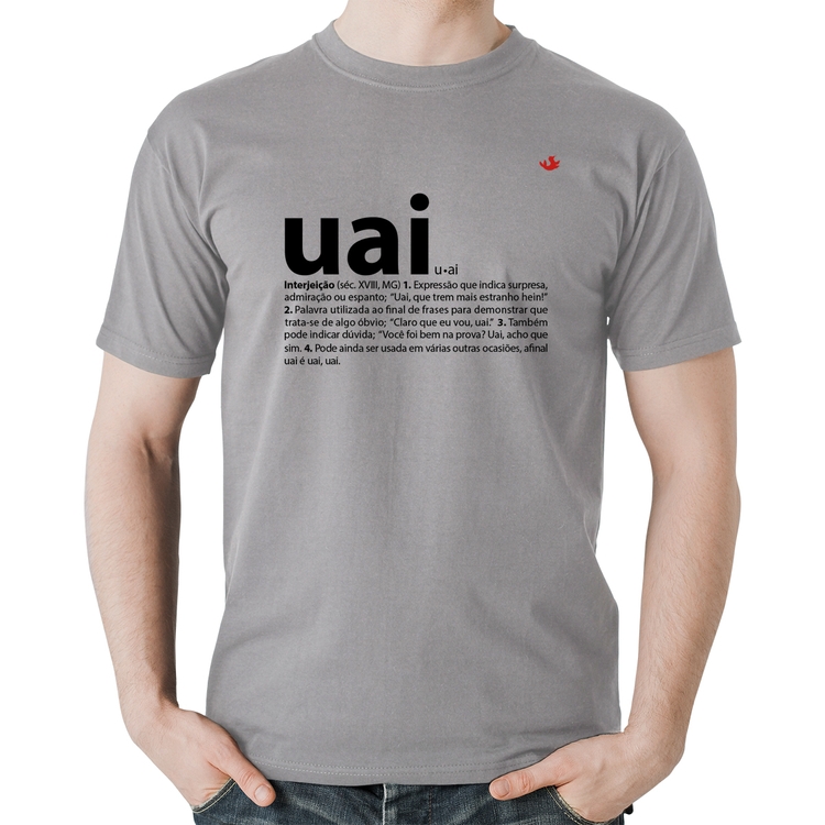 Camiseta Algodão Uai - Significado - Cinza