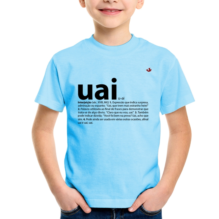 Camiseta Infantil Uai - Significado - Azul Bebê
