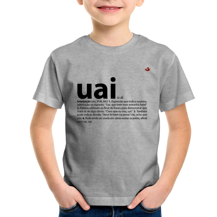 Camiseta Infantil Uai - Significado - Cinza
