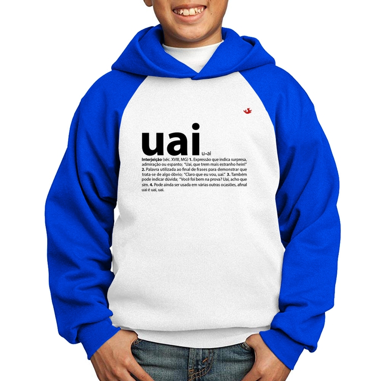 Moletom Infantil Uai - Significado - Branco/Azul