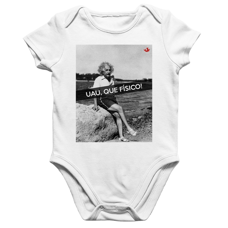 Body Bebê Algodão Uau, que físico - Branco