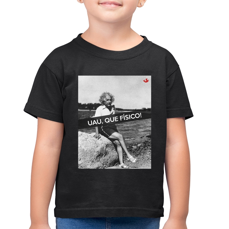 Camiseta Algodão Infantil Uau, que físico