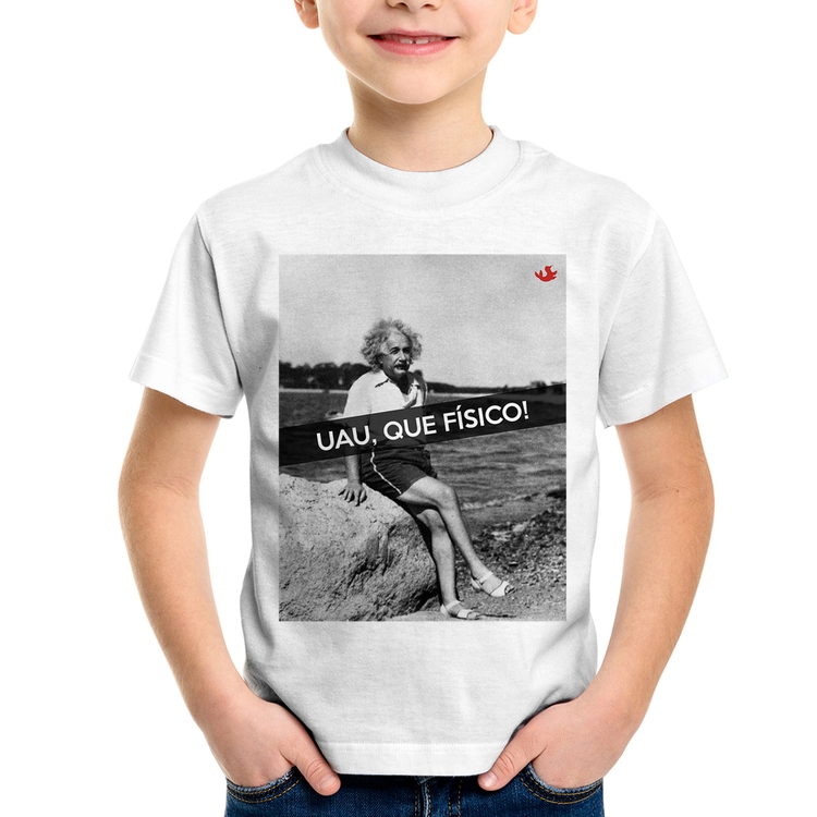 Camiseta Infantil Uau, que físico