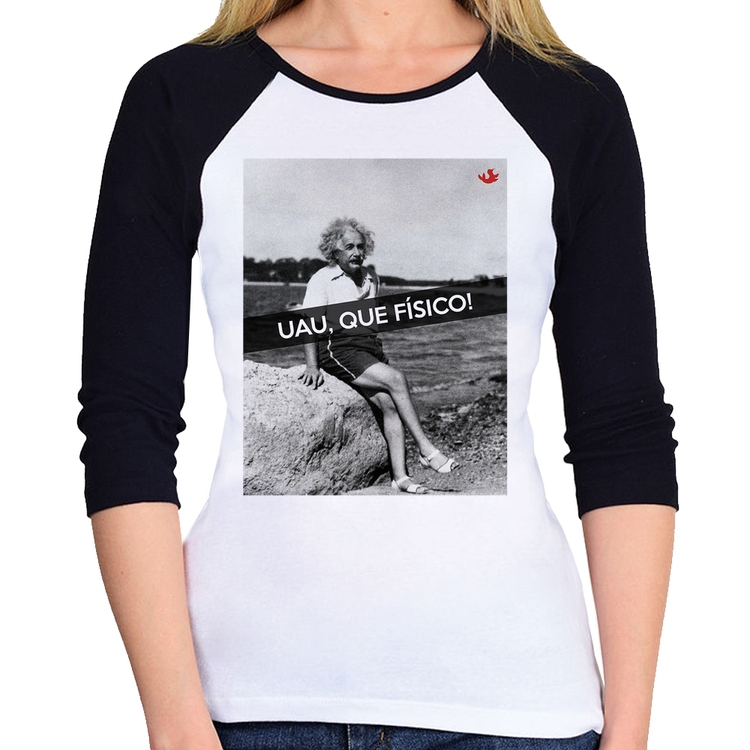 Baby Look Raglan Uau, que físico Manga 3/4