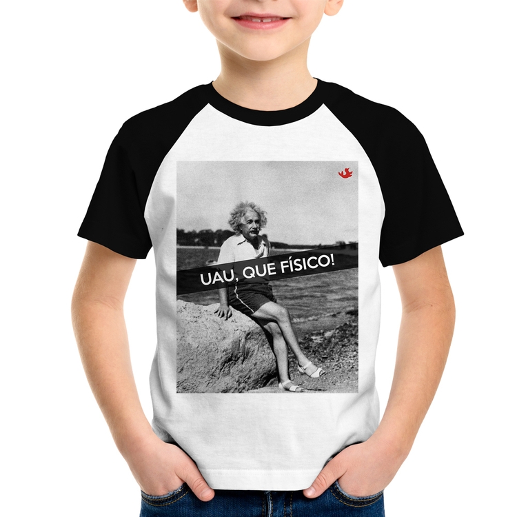 Camiseta Raglan Infantil Uau, que físico