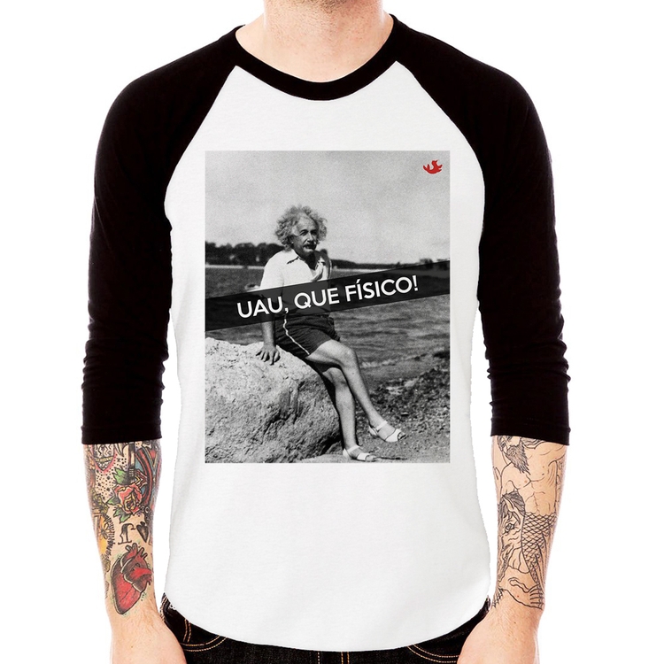 Camiseta Raglan Uau, que físico Manga 3/4