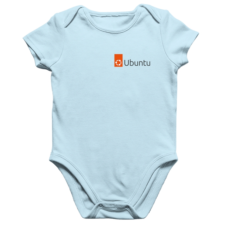 Body Bebê Algodão Ubuntu Linux - Azul Bebê