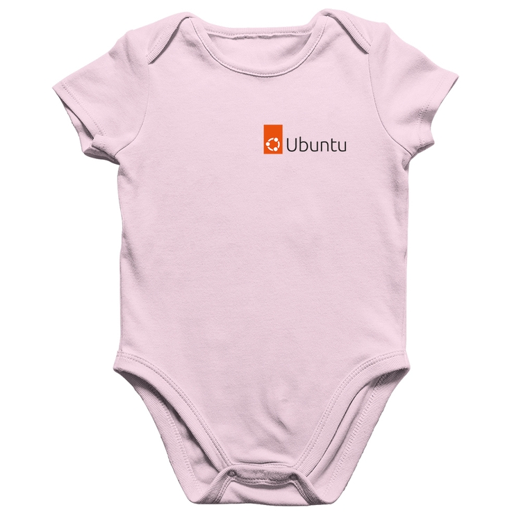 Body Bebê Algodão Ubuntu Linux - Rosa Bebê