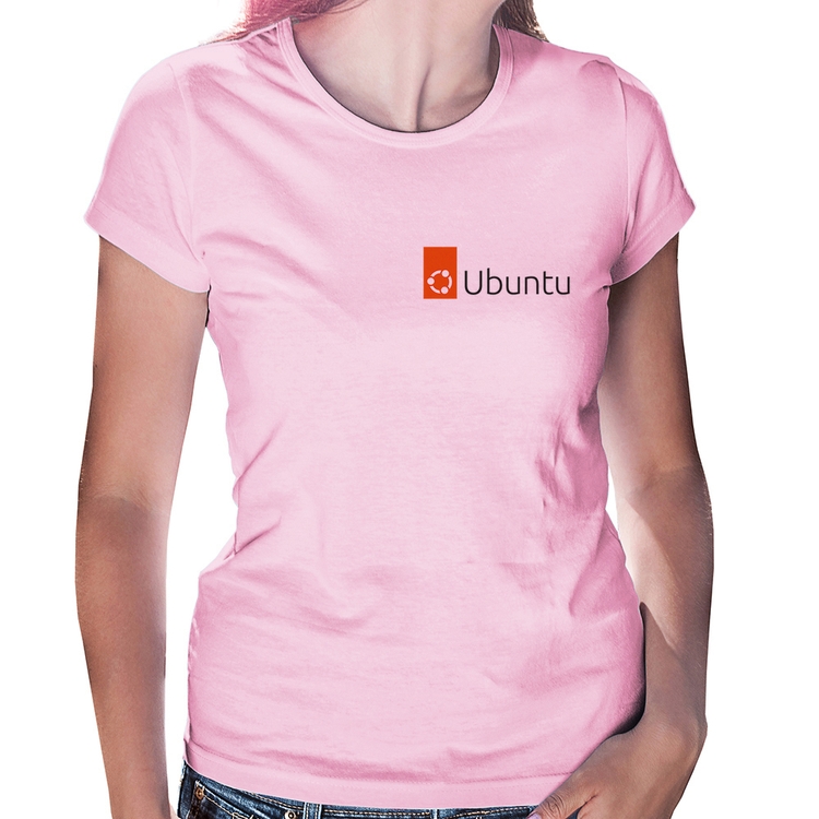 Baby Look Ubuntu Linux - Rosa Bebê