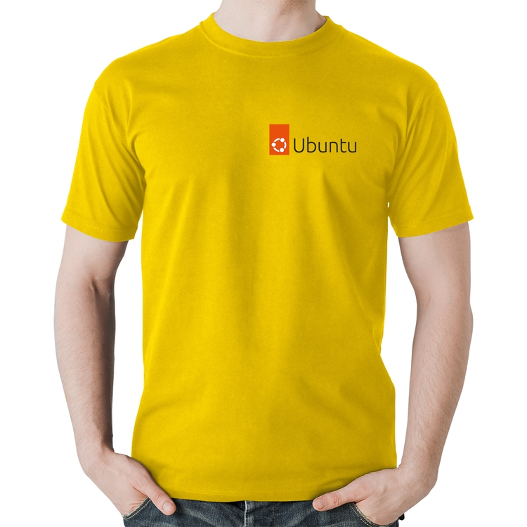 Camiseta Algodão Ubuntu Linux - Amarela