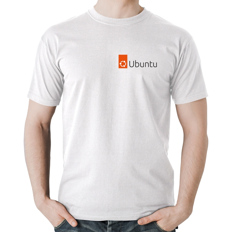 Camiseta Algodão Ubuntu Linux - Branca