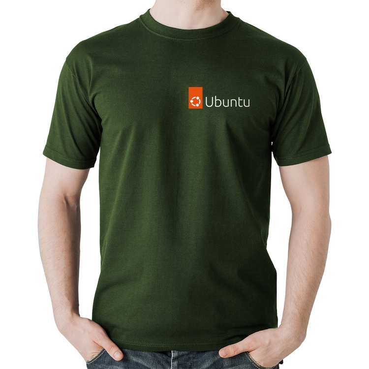 Camiseta Algodão Ubuntu Linux - Musgo