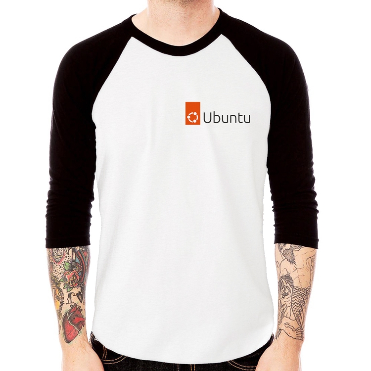 Camiseta Raglan Ubuntu Linux Manga 3/4