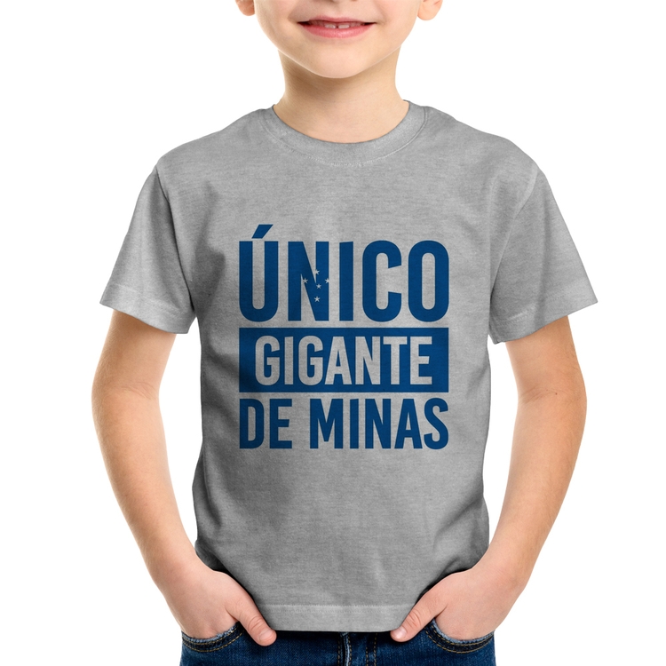 Camiseta Infantil Único gigante de Minas - Cinza