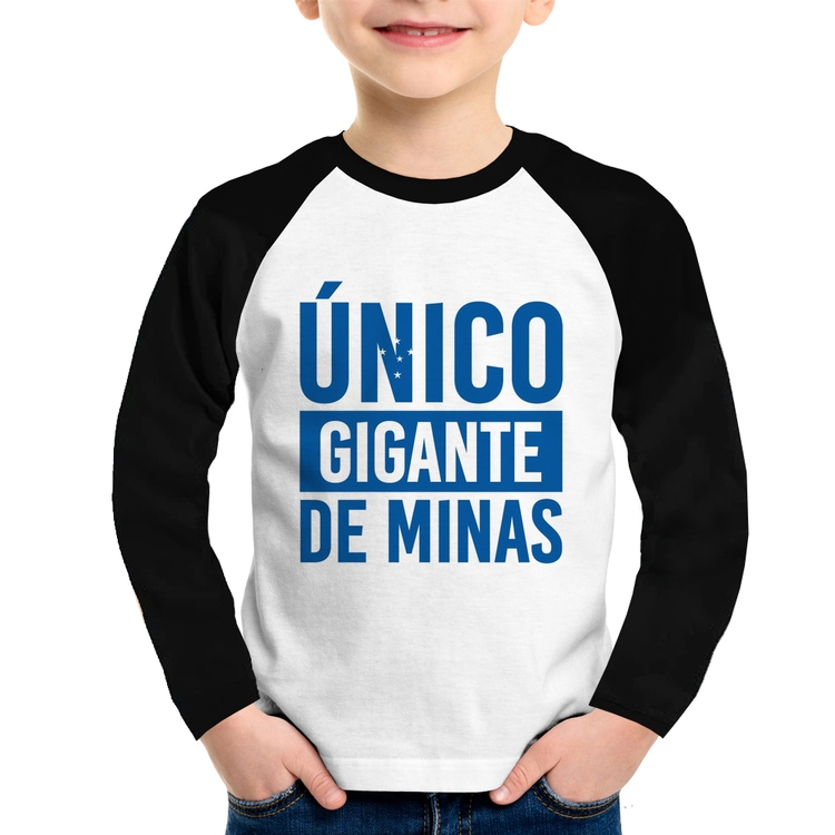 Camiseta Raglan Infantil Único gigante de Minas Manga Longa