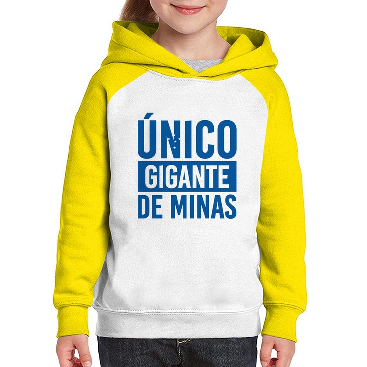 Moletom Infantil Único gigante de Minas - Branco/Amarelo