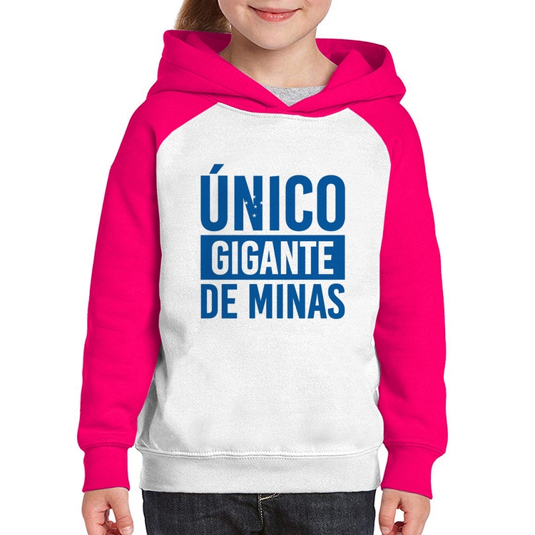 Moletom Infantil Único gigante de Minas - Branco/Rosa