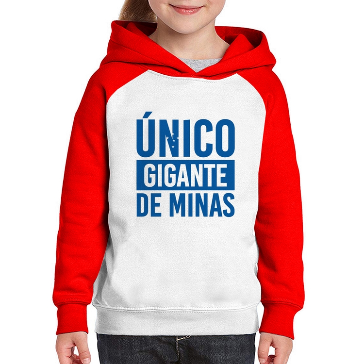 Moletom Infantil Único gigante de Minas - Branco/Vermelho