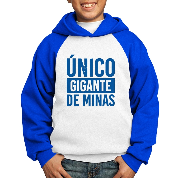Moletom Infantil Único gigante de Minas - Branco/Azul
