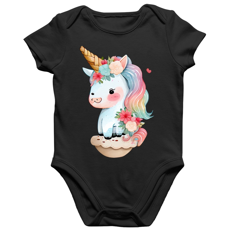 Body Bebê Algodão Unicórnio Bebê