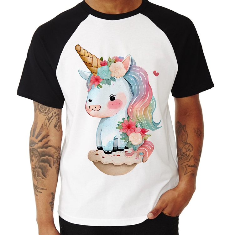 Camiseta Raglan Unicórnio Bebê