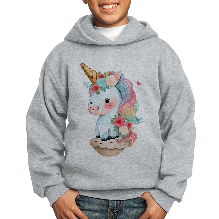 Moletom Infantil Unicórnio Bebê - Cinza