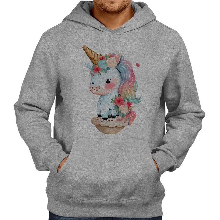 Moletom Unicórnio Bebê - Cinza