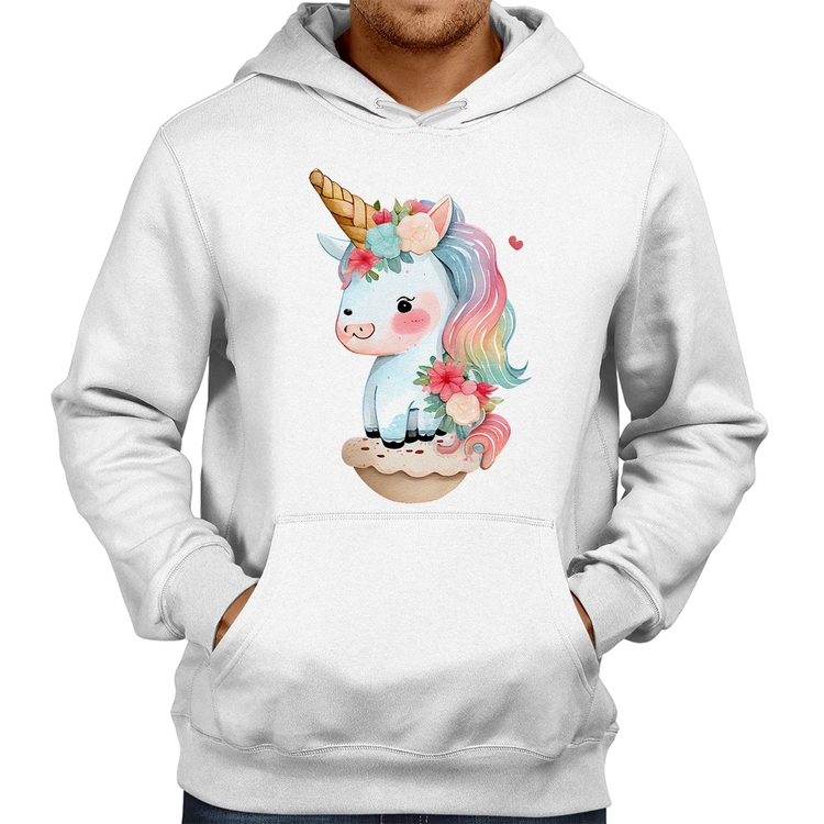 Moletom Unicórnio Bebê - Branco