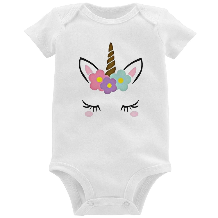 Body Bebê Unicórnio Cílios
