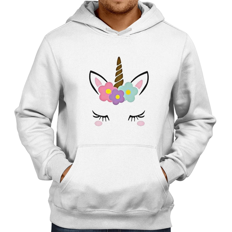 Moletom Unicórnio Cílios - Branco