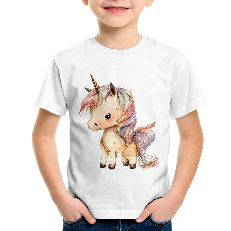 Camiseta Infantil Unicórnio Desenho