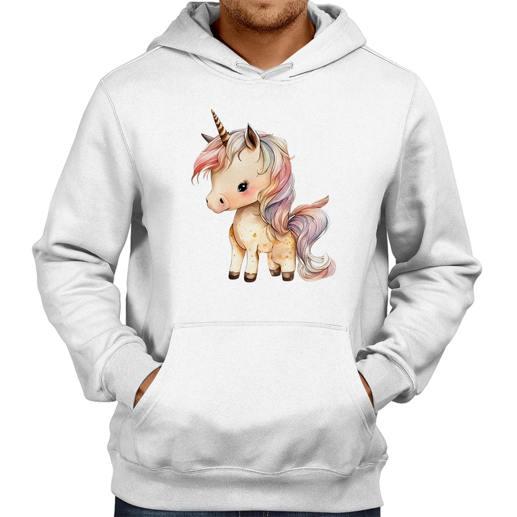 Moletom Unicórnio Desenho - Branco