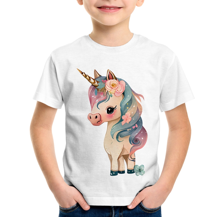 Camiseta Raglan Infantil Unicórnio Desenho