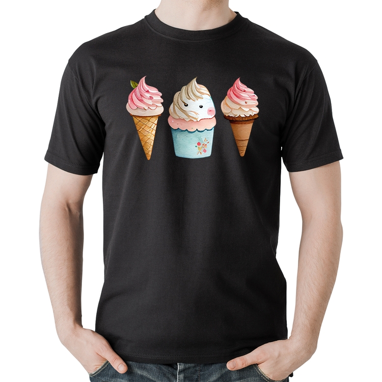 Camiseta Algodão Unicórnio Sorvete