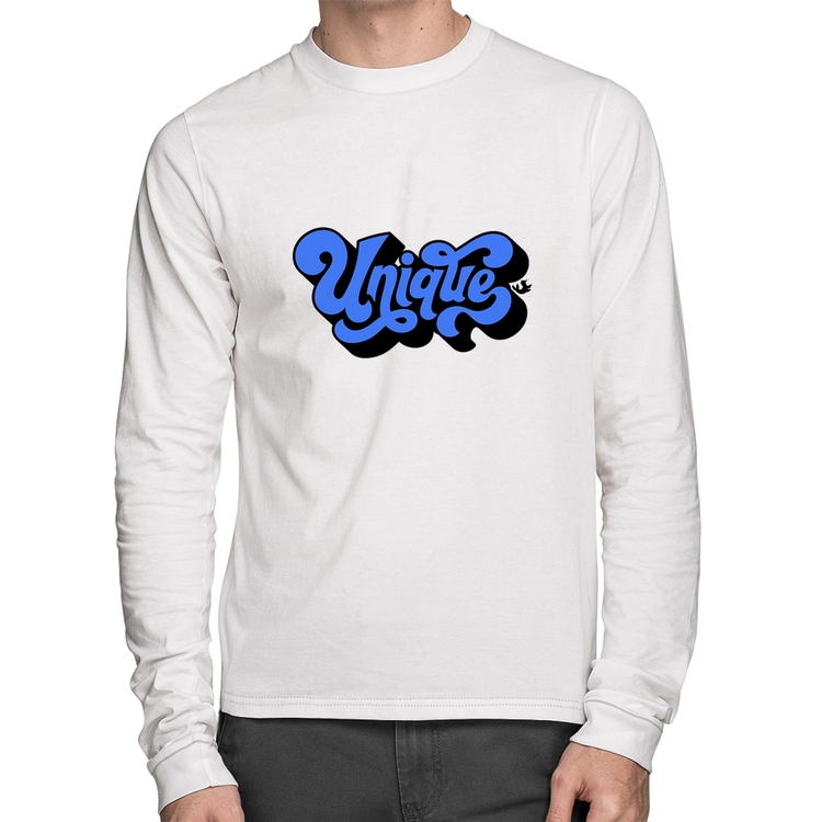 Camiseta Algodão Unique Manga Longa - Branca