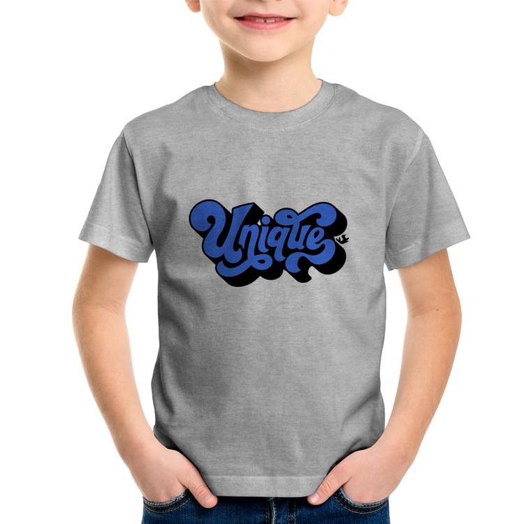 Camiseta Infantil Unique - Cinza