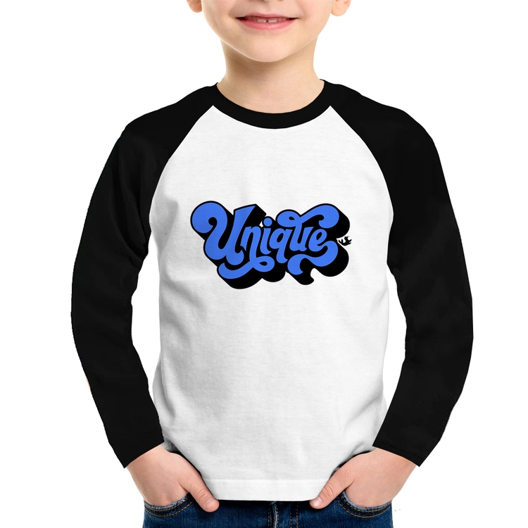 Camiseta Raglan Infantil Unique Manga Longa