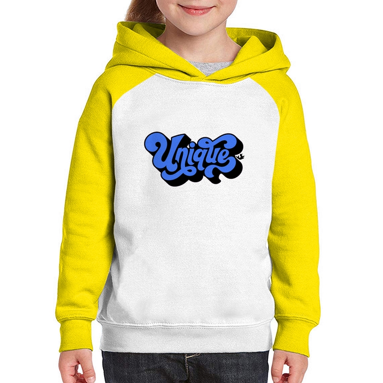 Moletom Infantil Unique - Branco/Amarelo