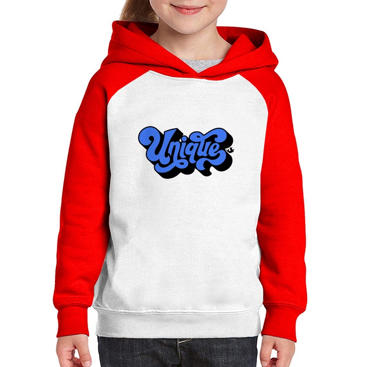 Moletom Infantil Unique - Branco/Vermelho