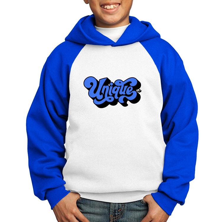 Moletom Infantil Unique - Branco/Azul