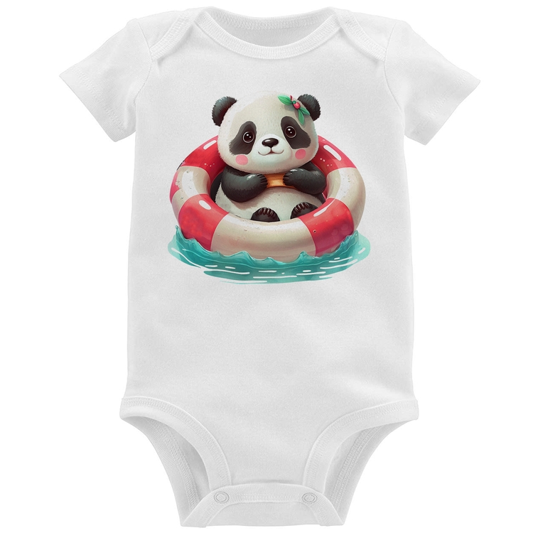 Body Bebê Ursinha  Relaxando Na Piscina