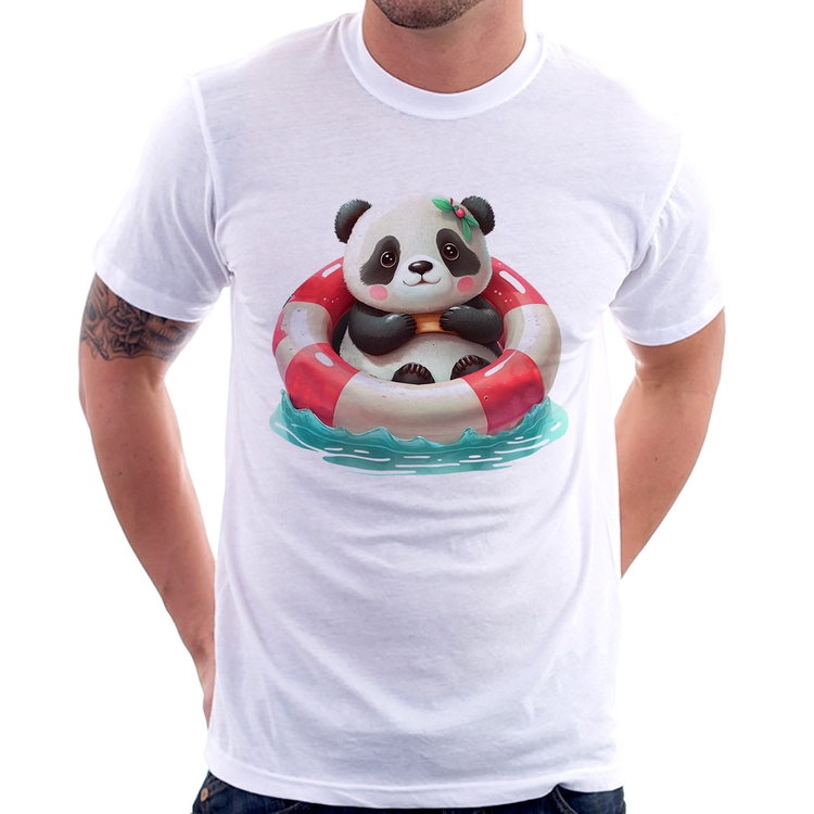 Camiseta Ursinha  Relaxando Na Piscina