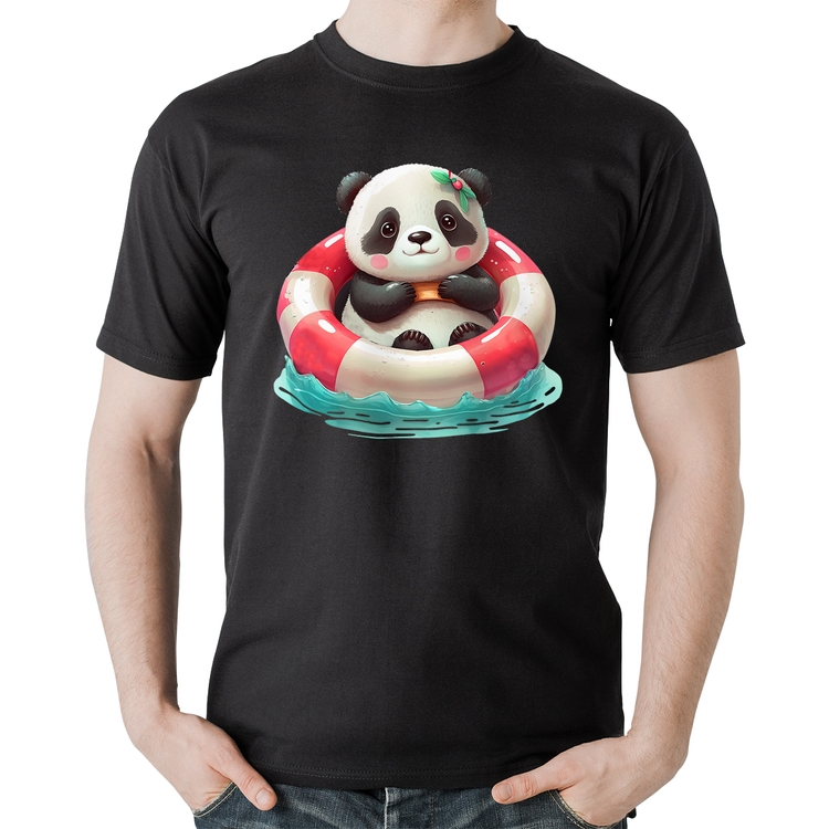 Camiseta Algodão Ursinha  Relaxando Na Piscina