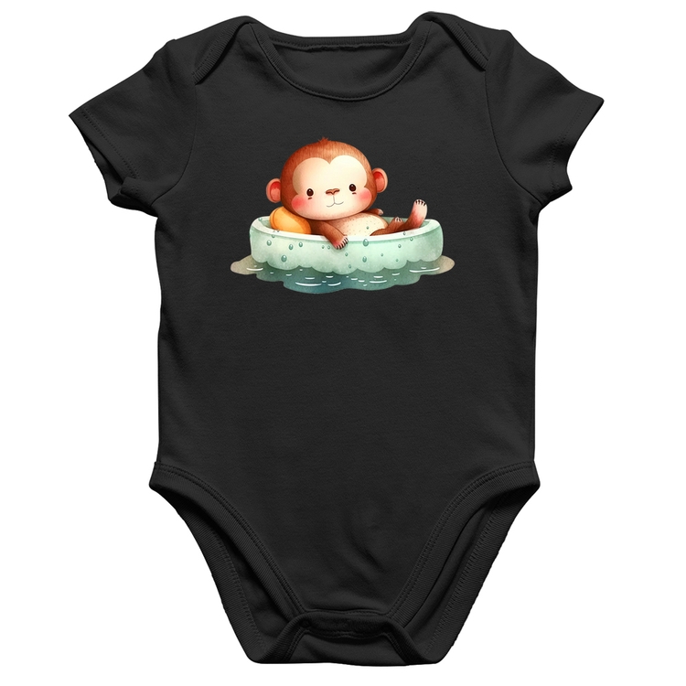 Body Bebê Algodão Ursinho Bebê Na Piscina 