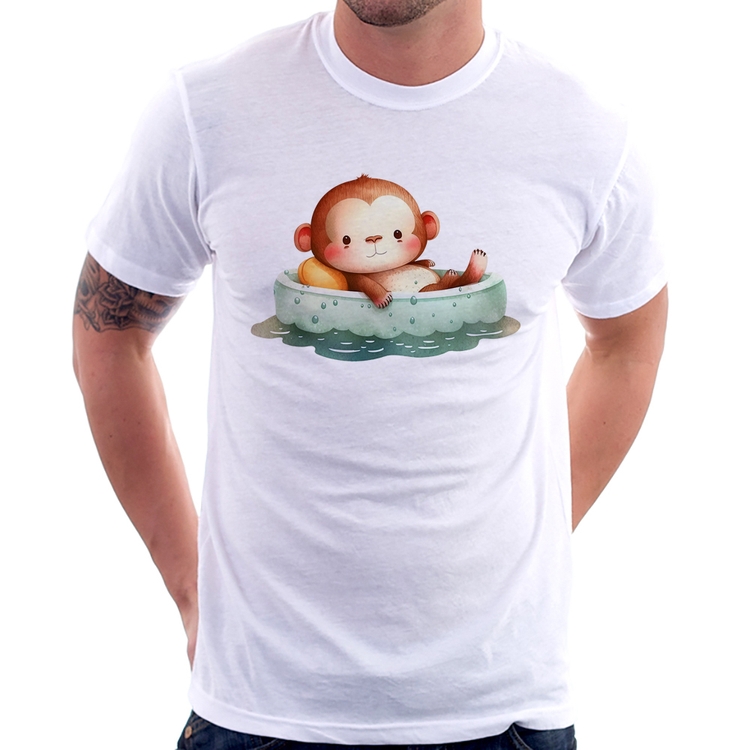 Camiseta Ursinho Bebê Na Piscina 