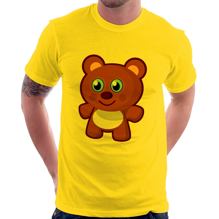 Camiseta Ursinho Desenho - Amarela
