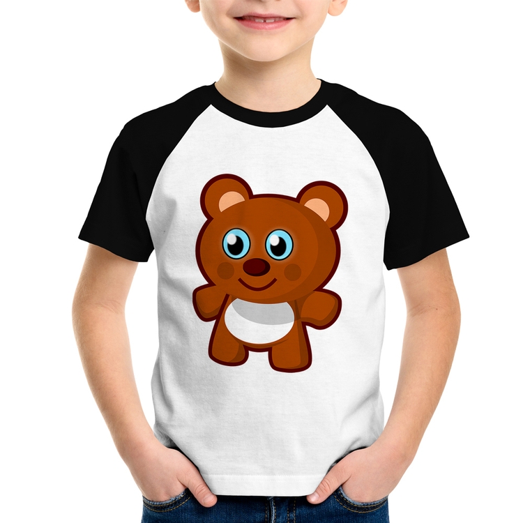 Camiseta Raglan Infantil Ursinho Desenho
