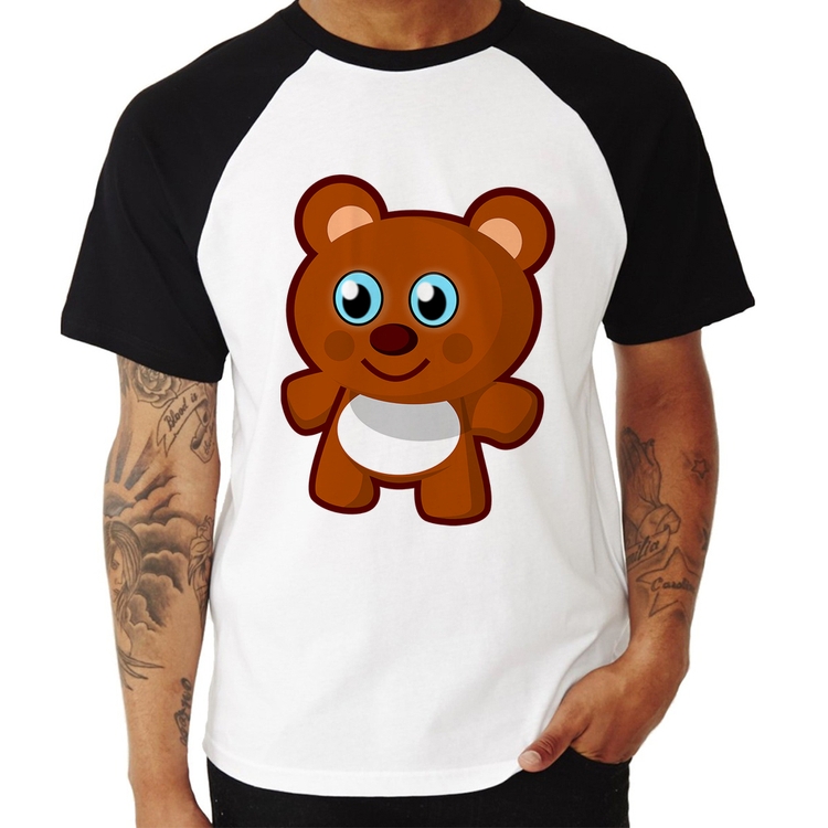 Camiseta Raglan Ursinho Desenho